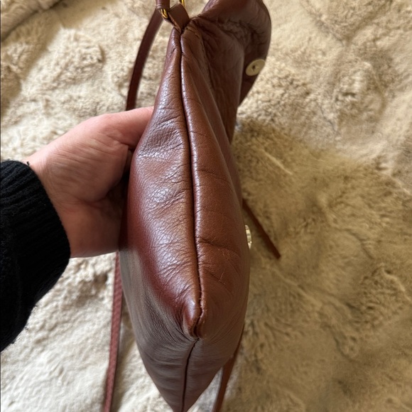 Vera Pella (Made in Italy) Mini Flap Leather Crossbody Bag in Chestnut - Picture 12 of 16